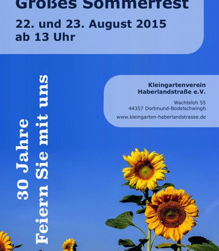 Sommerfest zum 30-jährigen Vereinsjubiläum Sommerfest zum 30-jährigen Vereinsjubiläum