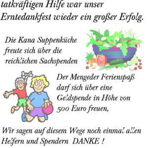 Bericht Erntedank 2013